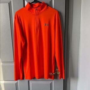 Under Armour Bright Orange Long Sleeve Quarter-Zip Pullover